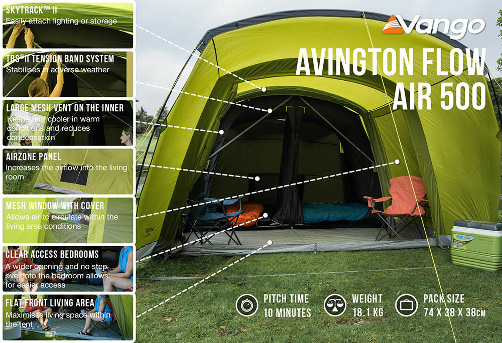 Vango Avington Flow Air 500 (2022) - Outdoor World Direct